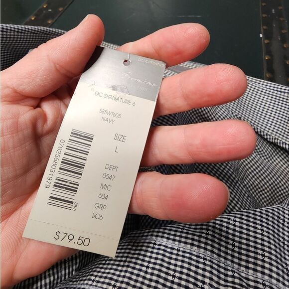 Daniel Cremieux Signature Short-Sleeve Shirt L Mini Check NWT $79.99 - Picture 6 of 9